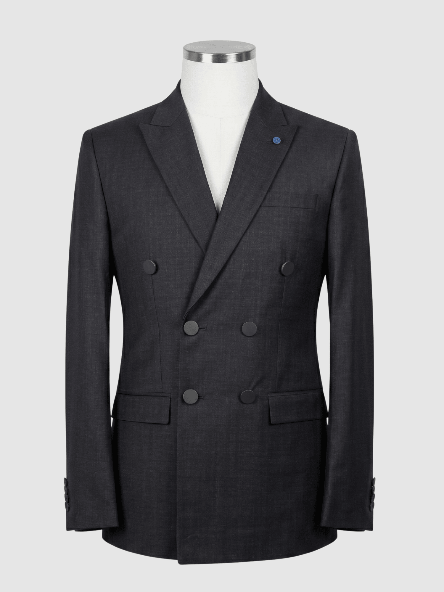 Kamal Clan Midnight Black Smart Fit Premium Coat Men's midnight black smart fit coat crafted from premium Indian fabric, featuring a six-button front and sharp peak lapels.